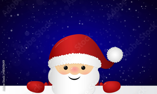 Christmas background with Santa Claus and snowflakes. Vector. © Karolina Madej