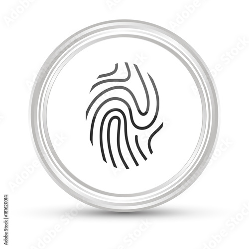 Weißer Button - Fingerabdruck - Identifikation