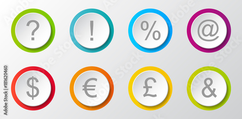 Collection of business and currency icons. Vector.