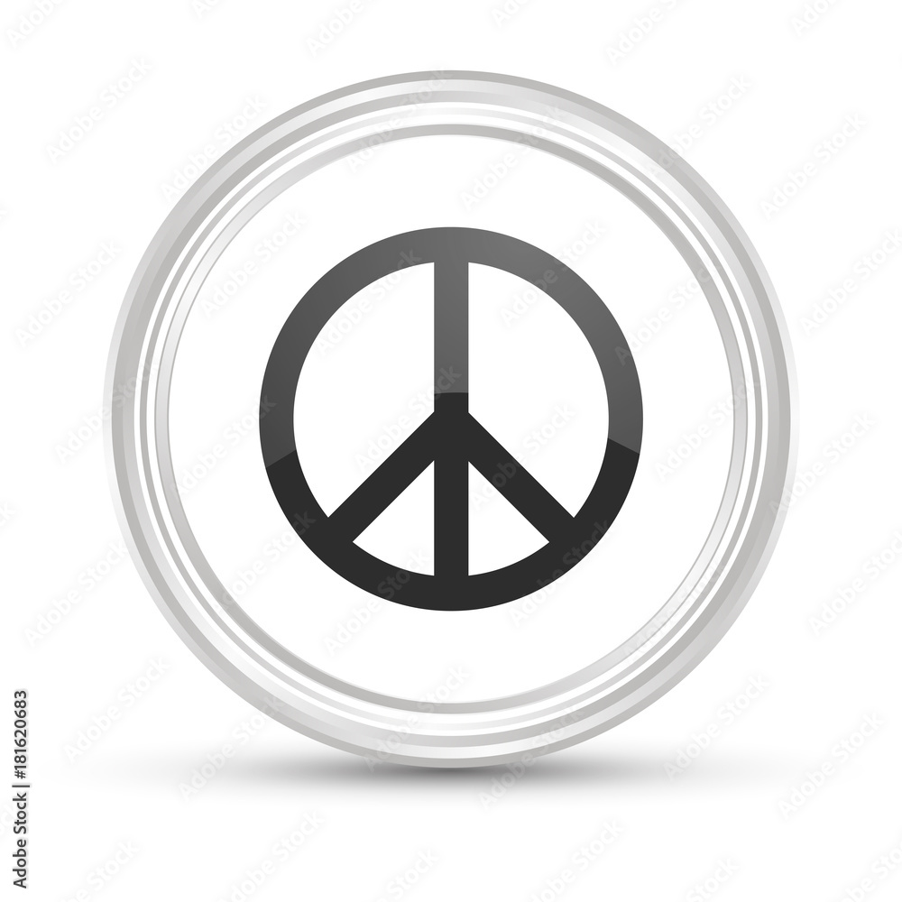 Weißer Button - Peace Zeichen Weißer Button - Peace Zeichen