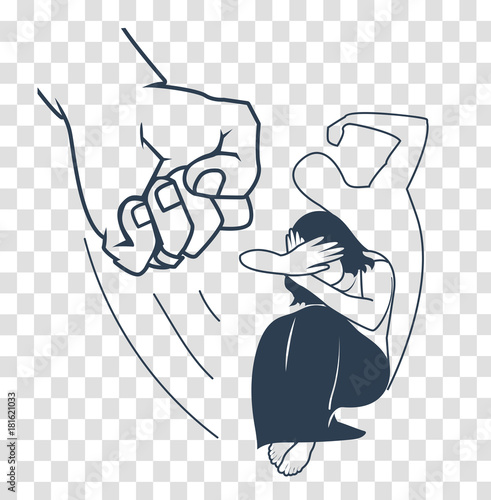 silhouette of domestic violence  woman