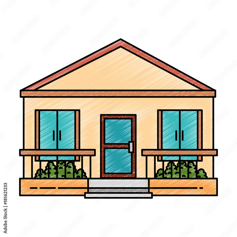 beautiful front of house vector illustration design