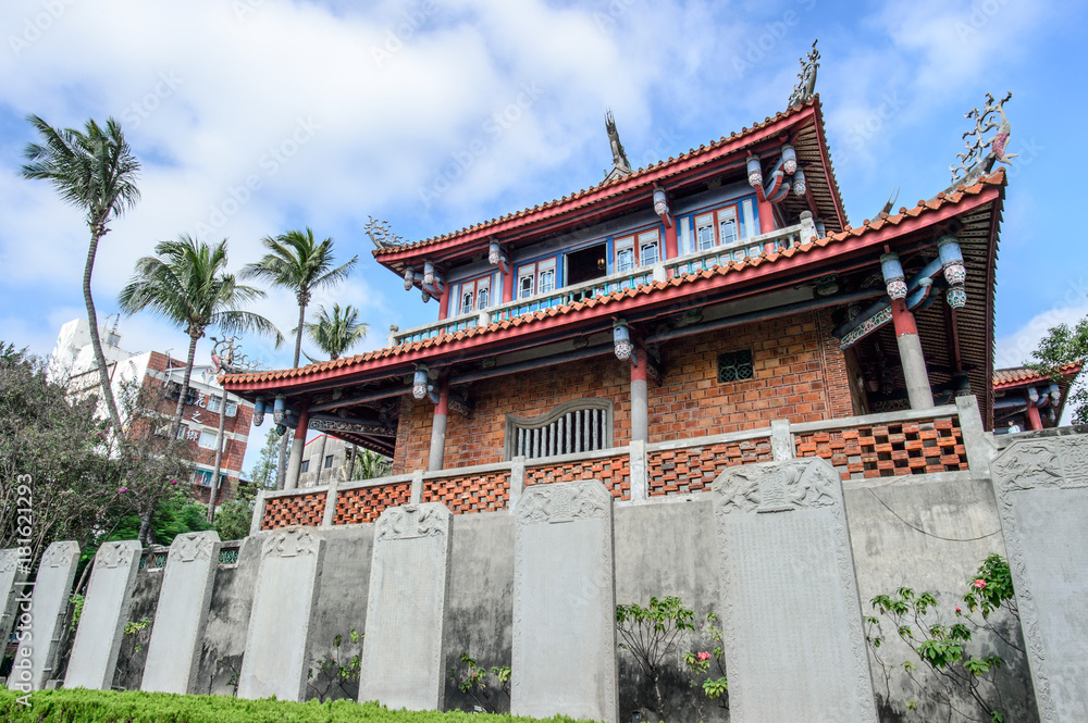 Tainan, Taiwan - November 20,2017:Chikan Tower in Taiwan Tainan
