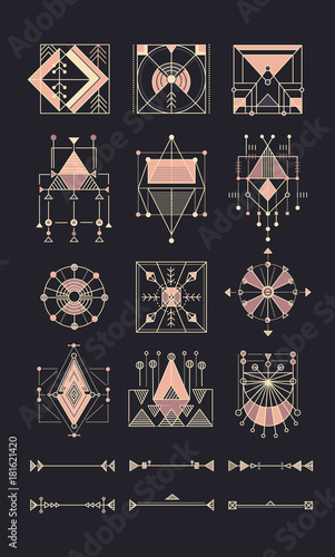 Vector set of sacred geometry.