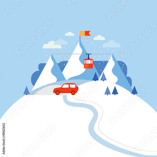 Design concept ski mountain.