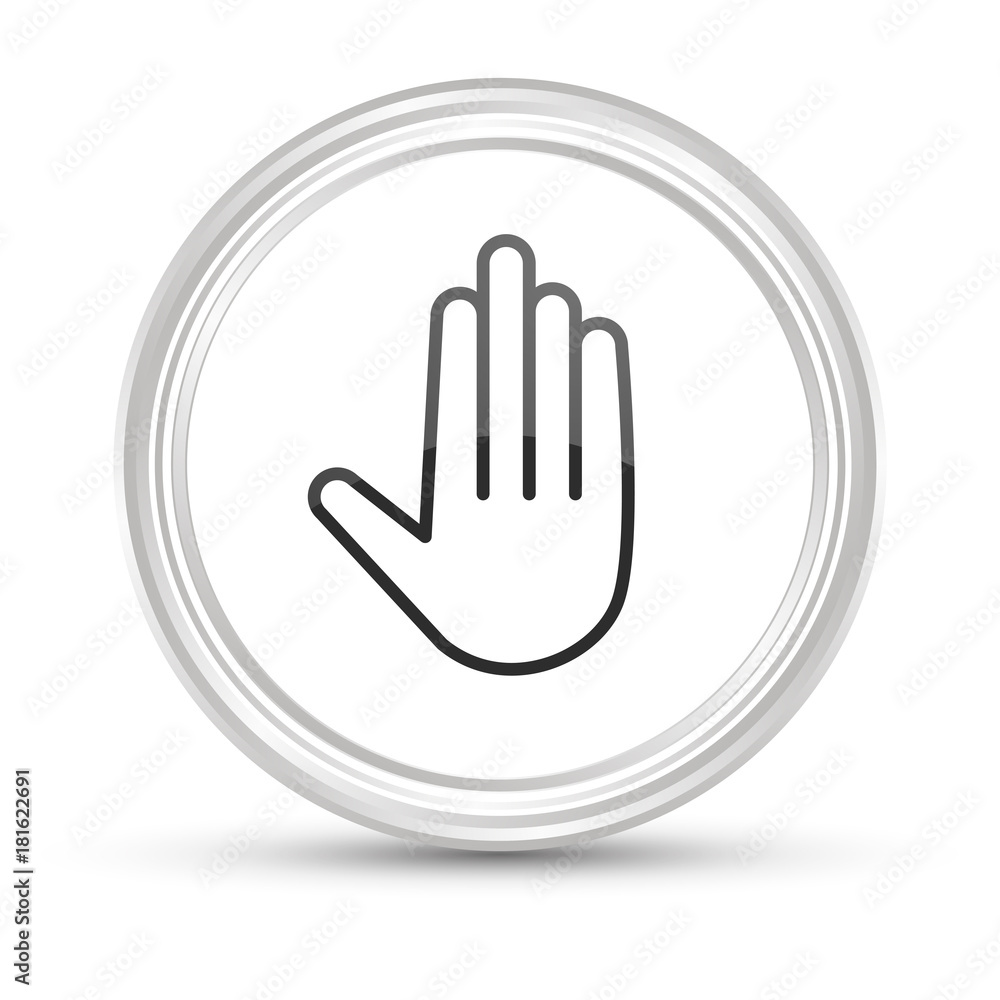 Weißer Button - Handfläche - Stopp Weißer Button - Handfläche - Stopp