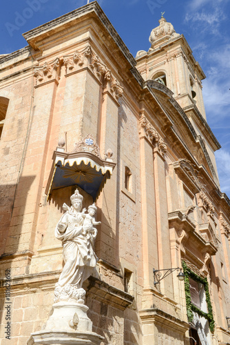 Mary and Jesus statue outside the Church of the Annunciation of our Lady