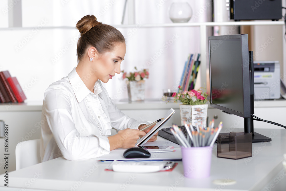 business woman working in the office business woman working in the office