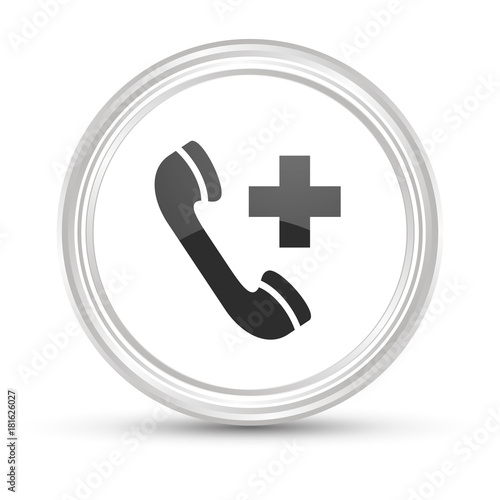 Weißer Button - Telefon - Rettungsdienst