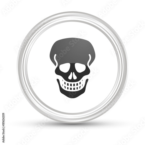 Weißer Button - Totenkopf