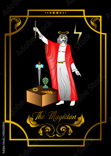 the illustration - card for tarot - the magician.