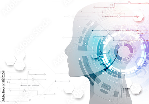 Creative brain concept background. Artificial Intelligence concept.