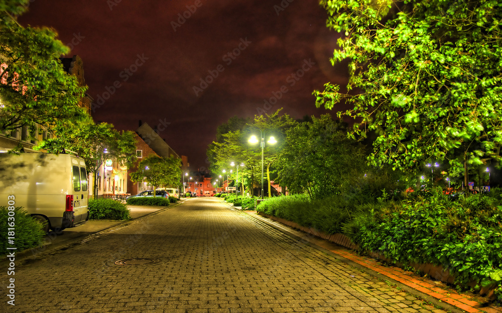 Empty  Village Street at Night