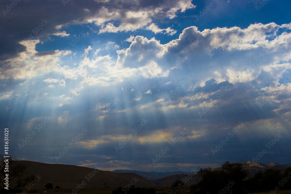 clouds with god rays