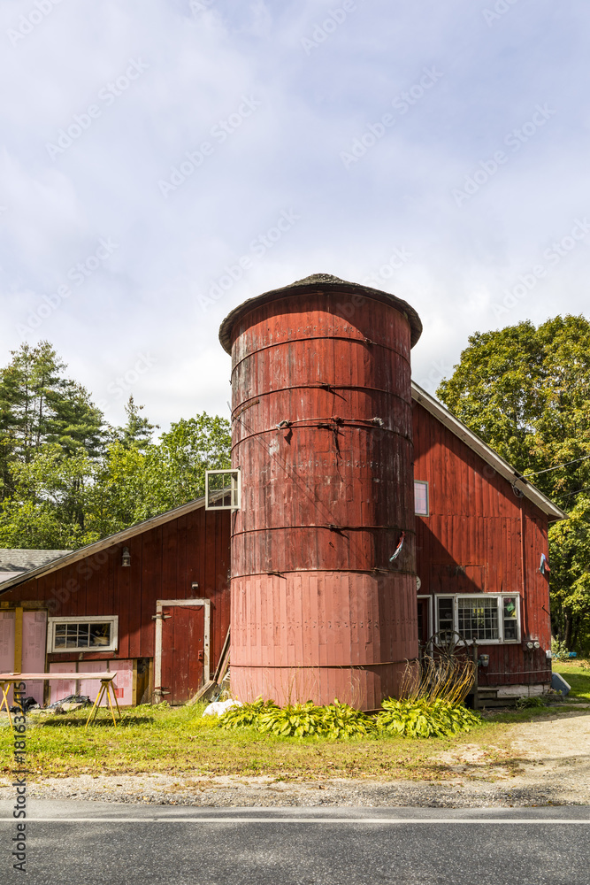old silo at a small farm in New England
