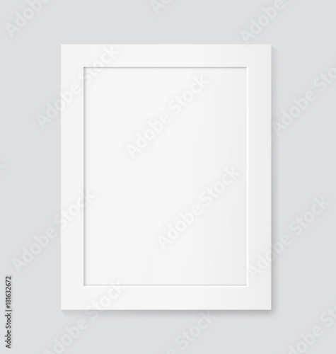 Realistic white frame. Vector mock up