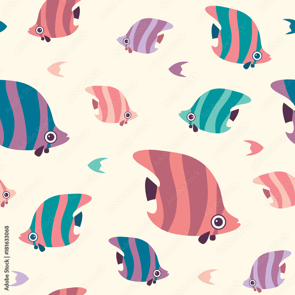 Seamless pattern with butterfly fish. Seamless pattern with butterfly fish.