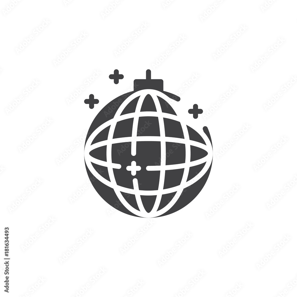 Party, disco ball icon vector, filled flat sign, solid pictogram isolated on white. Symbol, logo illustration Party, disco ball icon vector, filled flat sign, solid pictogram isolated on white. Symbol, logo illustration