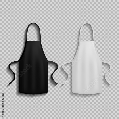 Black and White Apron on Vector Illustration.