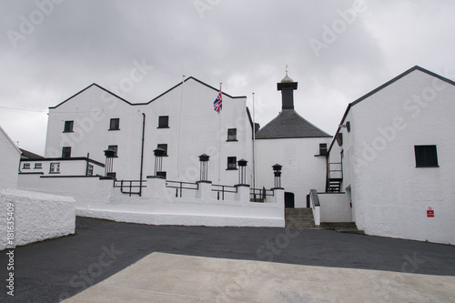 White distillery building