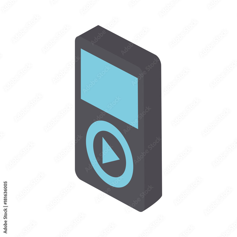 isometric music player device with play button icon over white background colorful design vector illustration isometric music player device with play button icon over white background colorful design vector illustration
