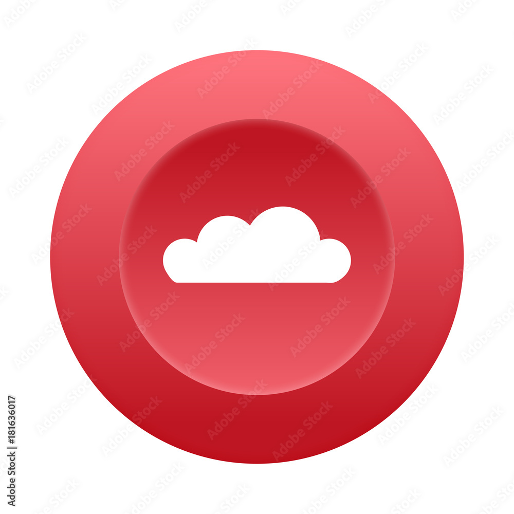 Runder 3D Button - Wolke - Unwetter Runder 3D Button - Wolke - Unwetter