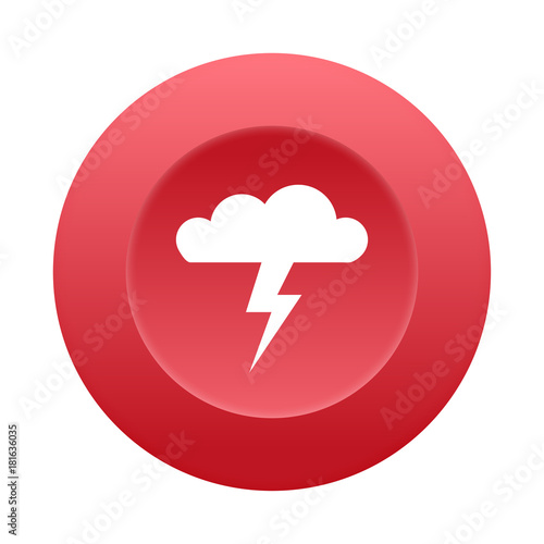 Runder 3D Button - Gewitterwolke