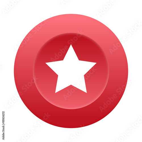 Runder 3D Button - Stern - Favorit
