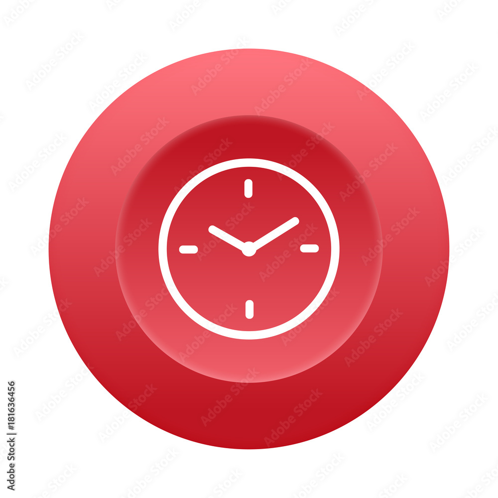 Runder 3D Button - Uhrzeit Runder 3D Button - Uhrzeit