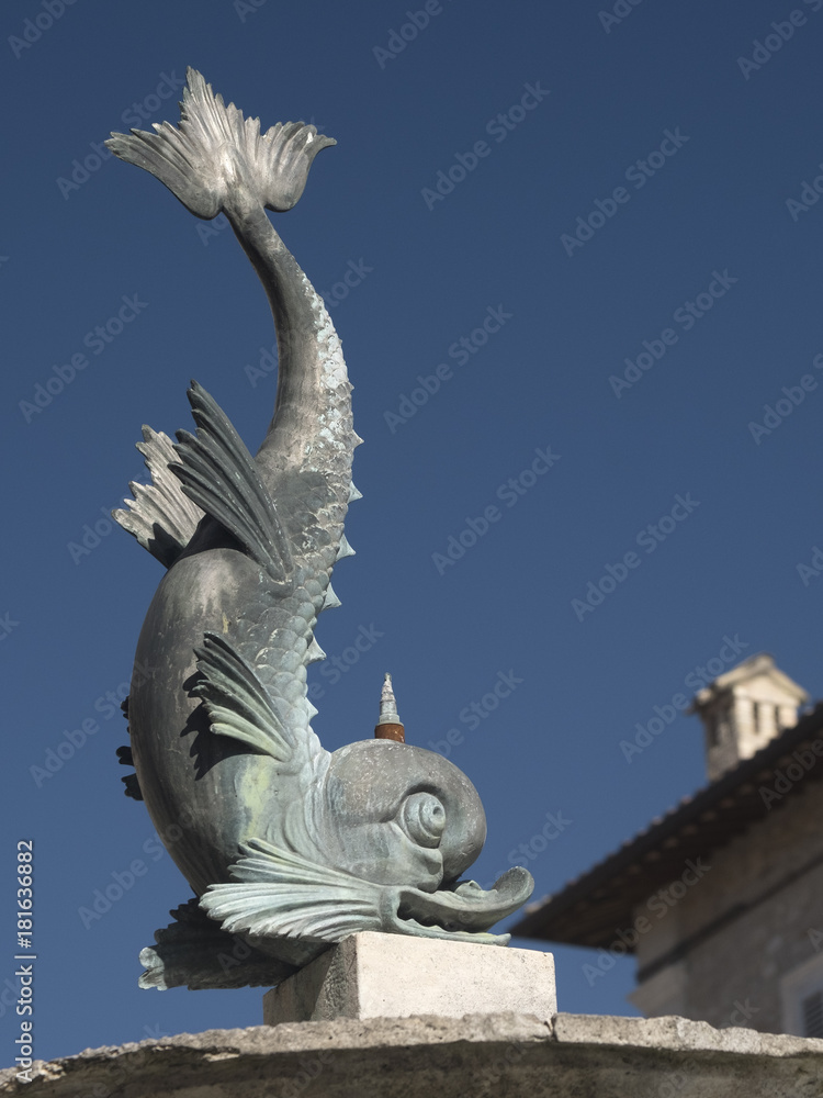 Obraz premium Ascoli Piceno (Marches, Italy), fountain in Arringo square