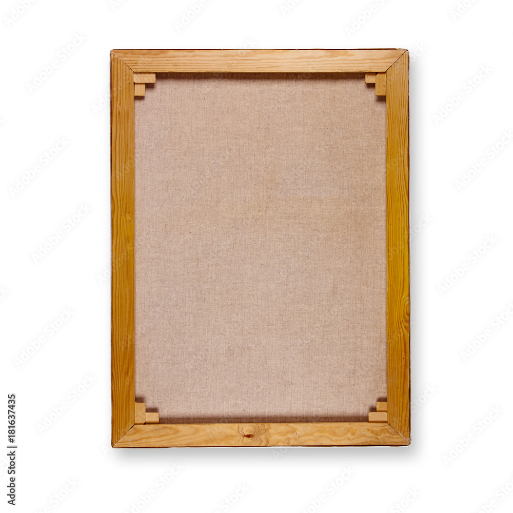 Canvas back on stretcher, isolated on white Canvas back on stretcher, isolated on white