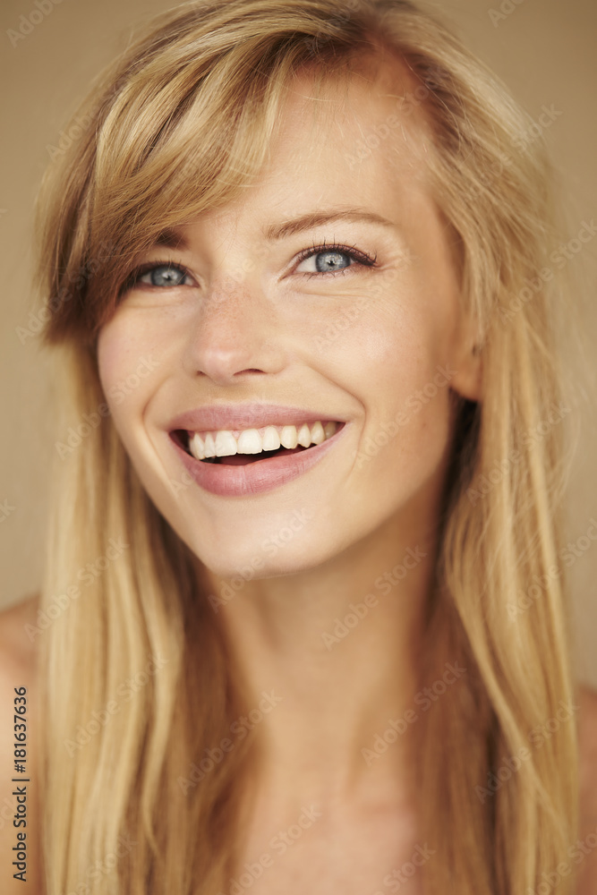 Laughing blue eyed babe in close up, portrait Laughing blue eyed babe in close up, portrait