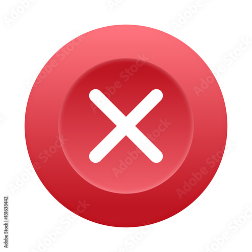 Runder 3D Button - Kreuz
