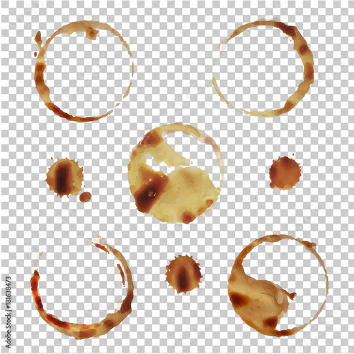 Coffee Stain Set Isolated