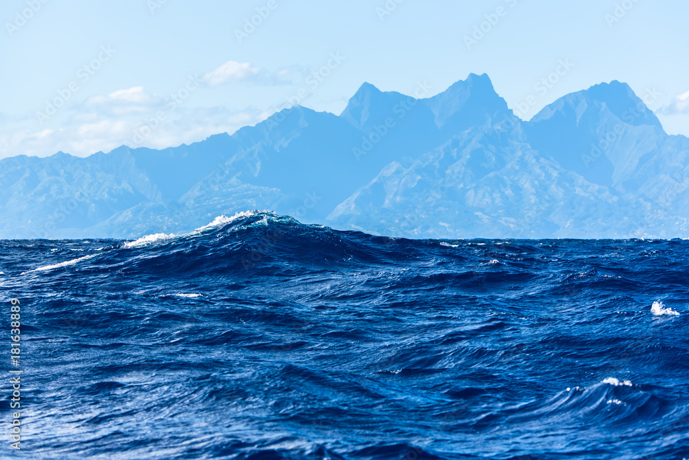 View of Tahiti from the sea in a windy day, foam and waves, in French Polynesia, Pacific ocean
View of Tahiti from the sea in a windy day, foam and waves, in French Polynesia, Pacific ocean