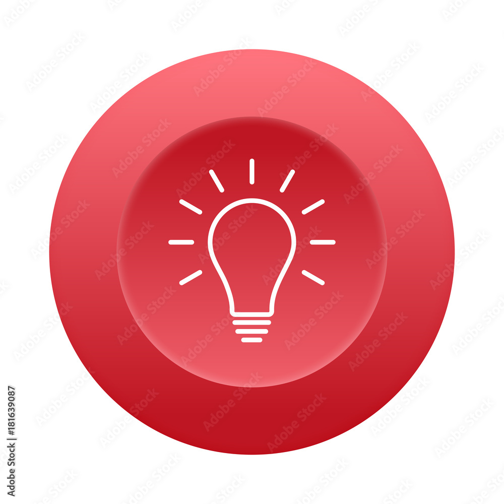 Runder 3D Button - Glühbirne Runder 3D Button - Glühbirne