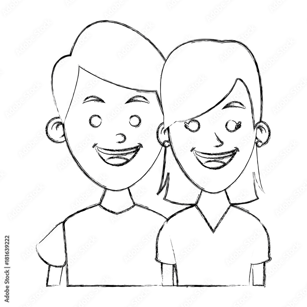 Couple of friends cartoon Couple of friends cartoon