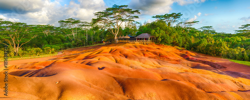 Fotografie, Obraz Seven colour earth. Beautiful landscape. Mauritius. Panorama
