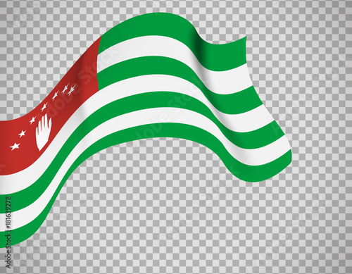 Abkhazia flag on transparent background