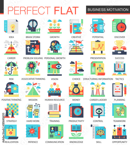 Vector Business motivation complex flat icon concept. Web infographic design icons. © lembergvector