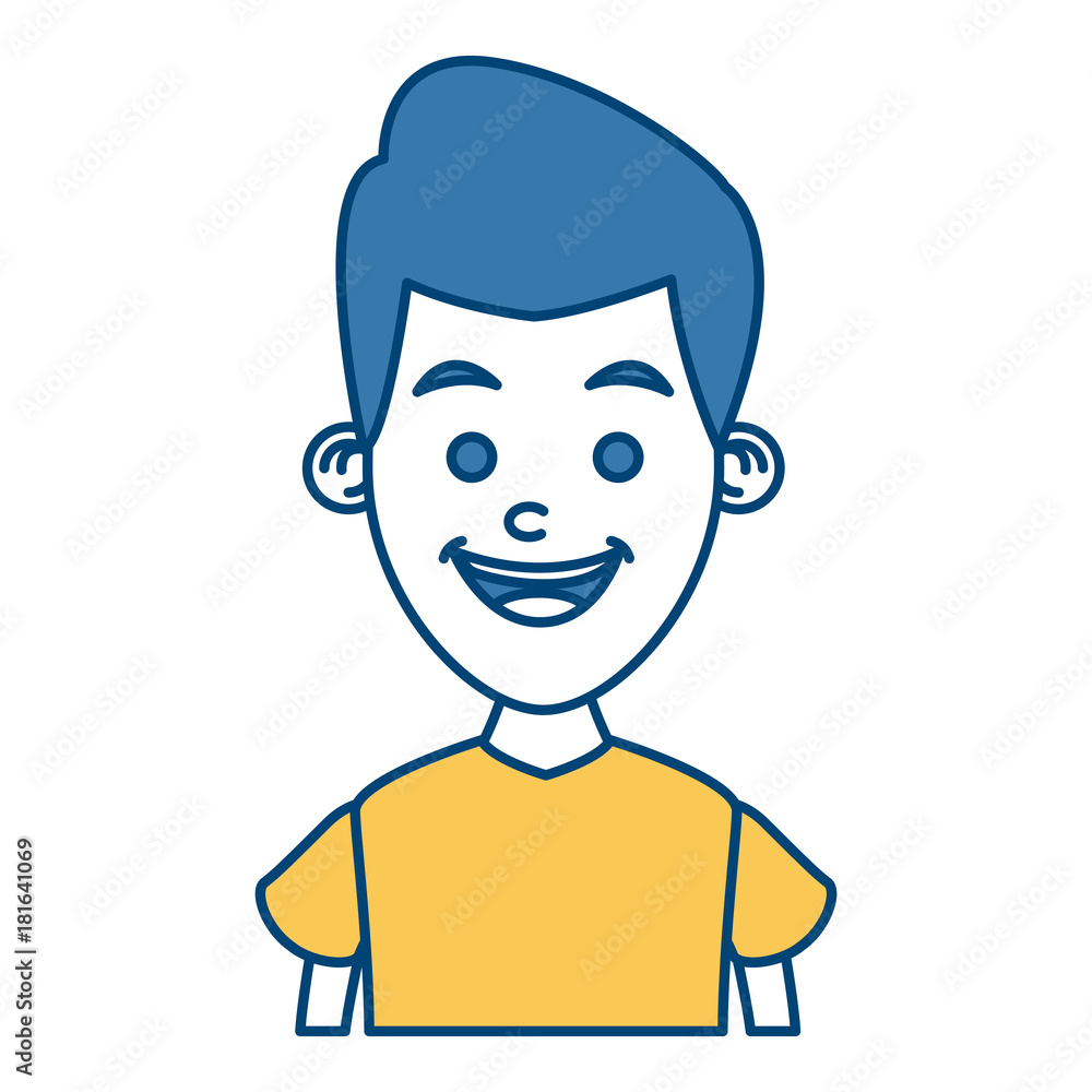 Boy smiling profile icon vector illustration graphic design