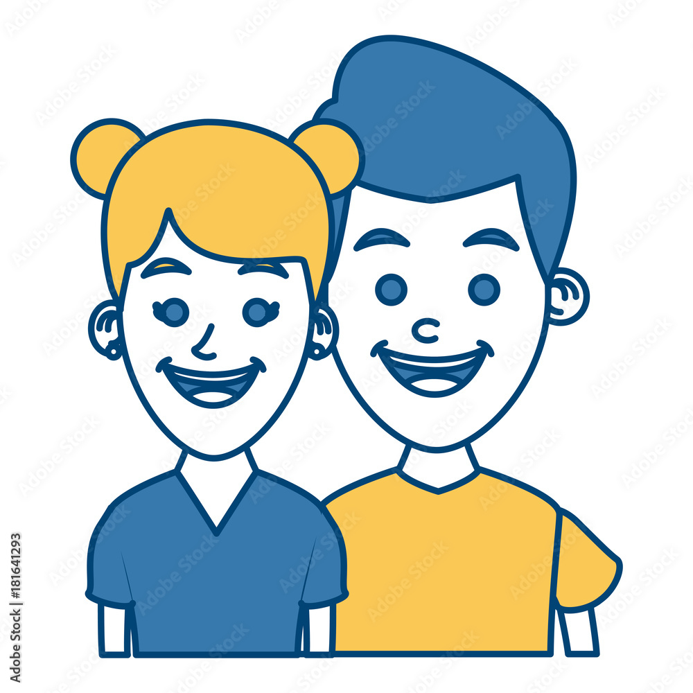 Couple of friends cartoon icon vector illustration graphic design Couple of friends cartoon icon vector illustration graphic design