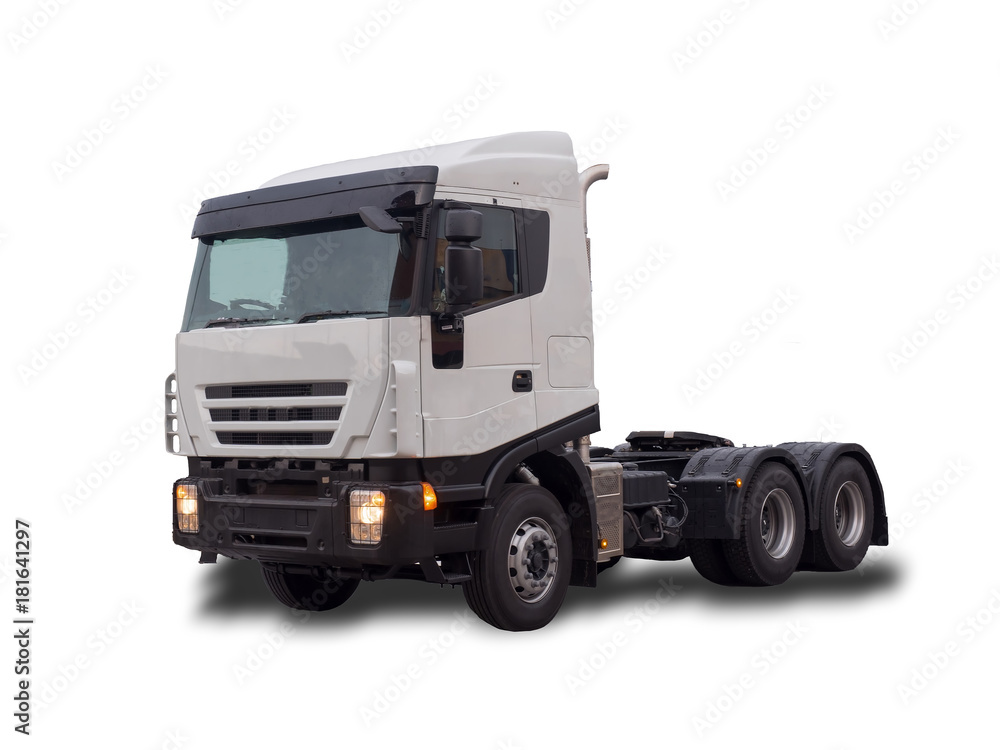 Obraz premium Heads of Semitrailer Truck isolate on white background.