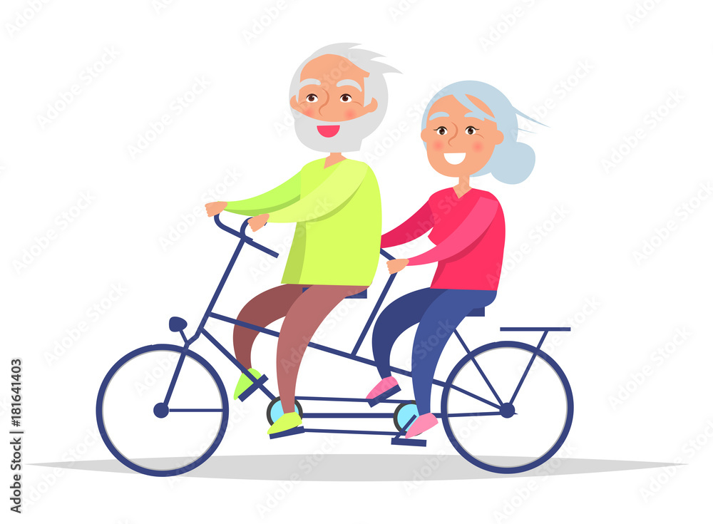 Happy Grandparents Day Senior Couple on Bicycle Happy Grandparents Day Senior Couple on Bicycle