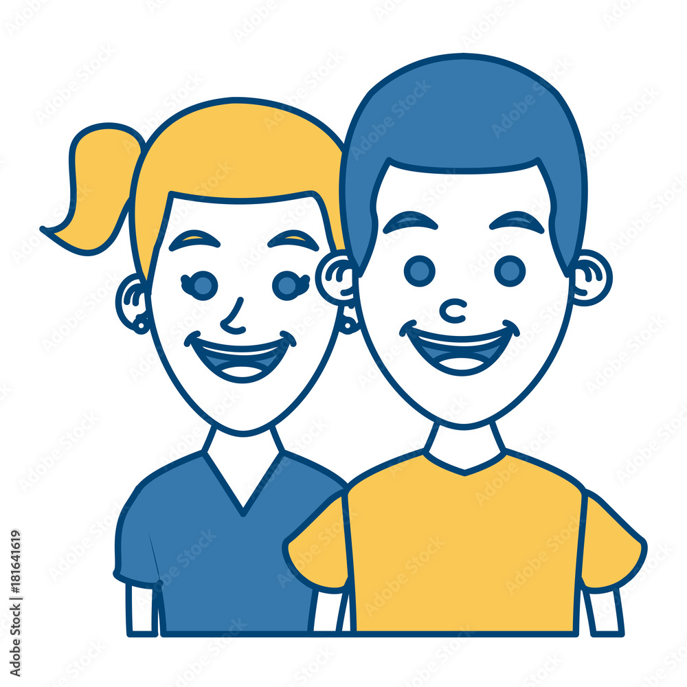 Couple of friends cartoon icon vector illustration graphic design Couple of friends cartoon icon vector illustration graphic design