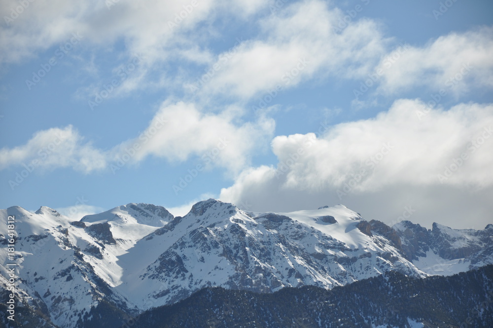 Mountain landscape - closeup, snow, glacier, high panorama