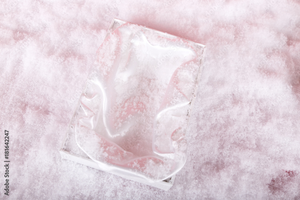 empty white box on white snow empty white box on white snow