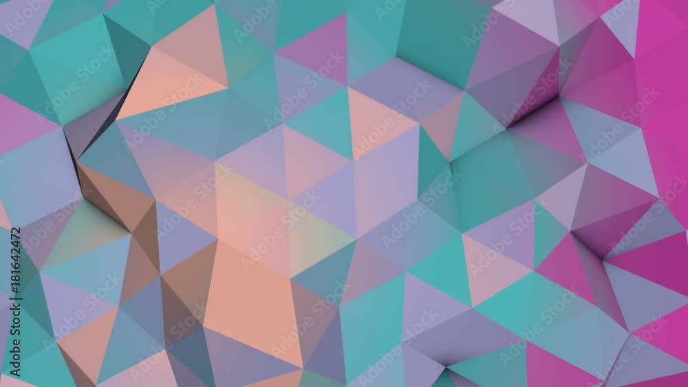Pale colors low poly chaotic surface waving. Semless loop abstract 3D render smooth animation 4k UHD (3840x2160)
Pale colors low poly chaotic surface waving. Semless loop abstract 3D render smooth animation 4k UHD (3840x2160)