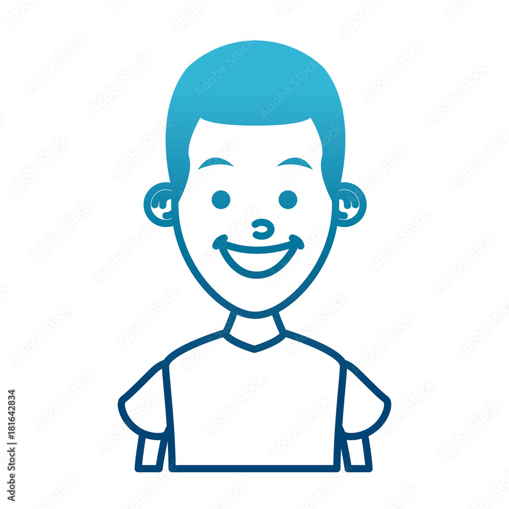 Boy smiling profile icon vector illustration graphic design