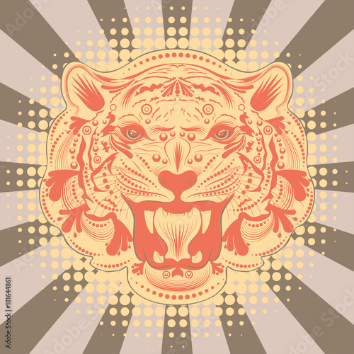 Fototapeta Naklejka Na Ścianę i Meble -  Ornamental Tiger Portrait